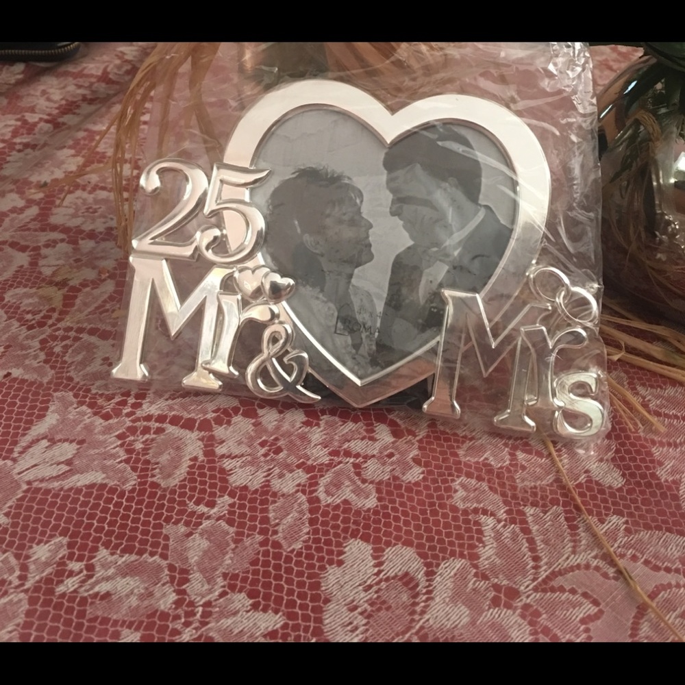 25th silver wedding anniversary picture frame